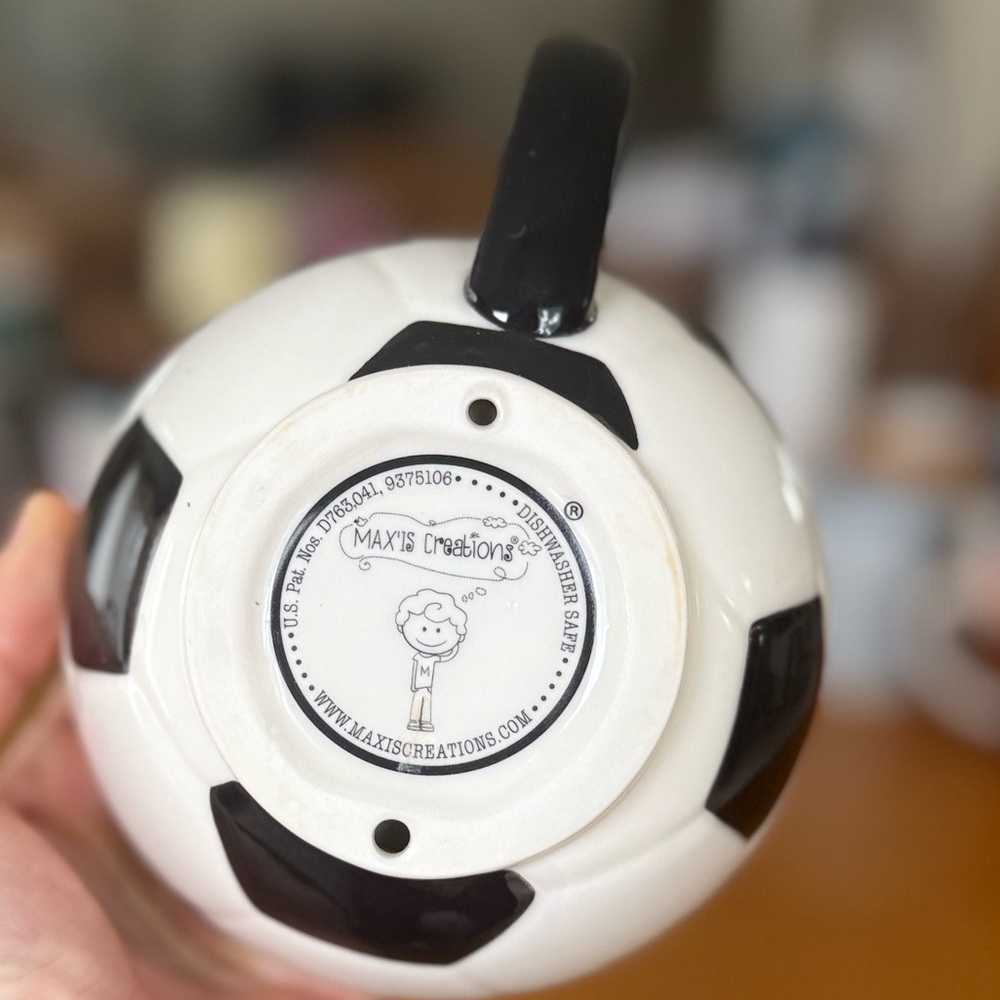 SOCCER BALL with Goal Ceramic Mug by Maxi's Creations ☕️ ⚽️🥅 - Picture 4 of 4